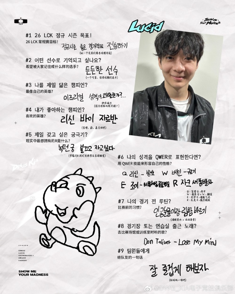 DK选手们赛季目标 SMK：想获得冠军；成为没有低谷始终稳定的选手